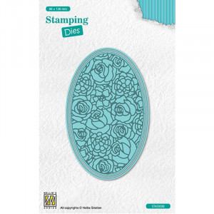 Nellie Snellen Stamping Dies - Oval - Roses